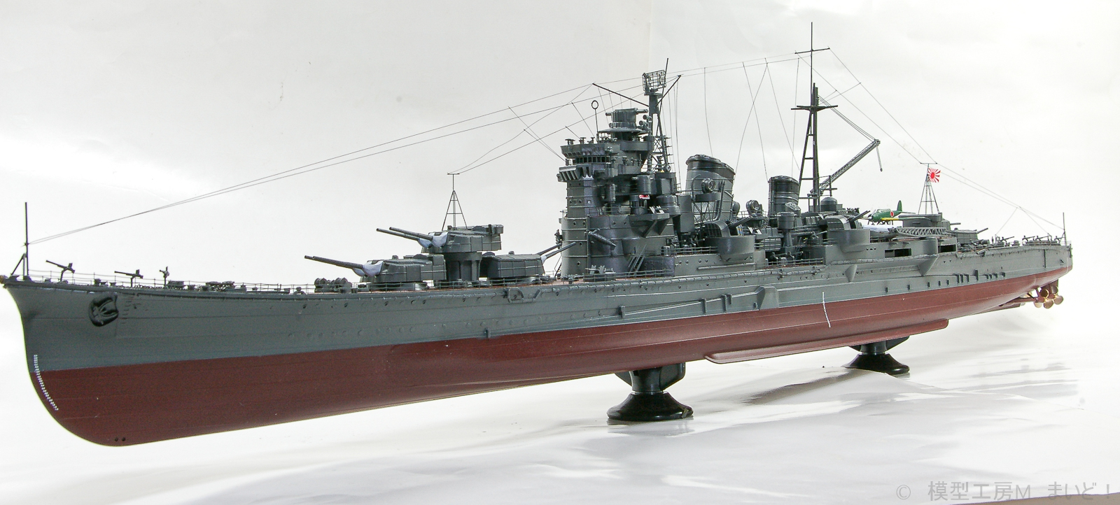 アオシマ 1/350　日本海軍　妙高型重巡洋艦　足柄　プラモデル　ディテールアップ完成品