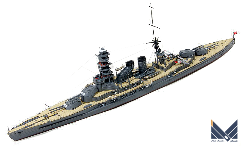 アオシマ 1/700 日本海軍戦艦「長門」1927（屈曲煙突）完成品 AOSHIMA