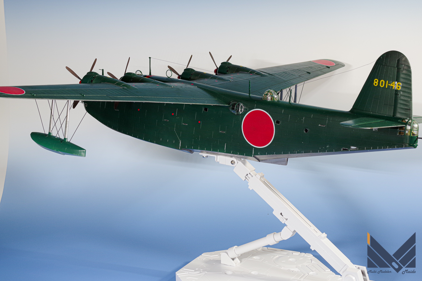 【高品質定番】ソリッドモデル(木製模型)　二式大型飛行艇 11型　1/50 完成品