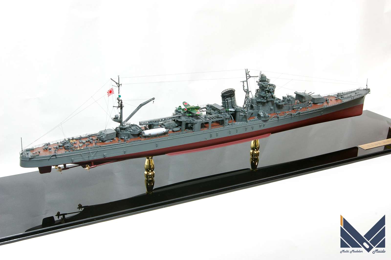 ハセガワ 1/350 日本海軍軽巡洋艦 矢矧 レイテ沖海戦時 完成品 Yahagi Hasegawa 模型工房M