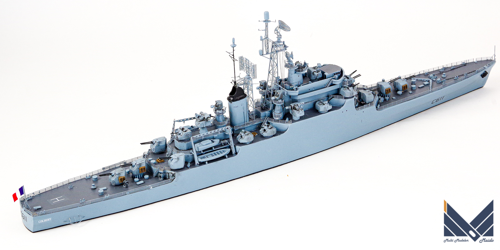 NIKOモデル 1/700 フランス海軍 防空巡洋艦「コルベール」1964 完成品 