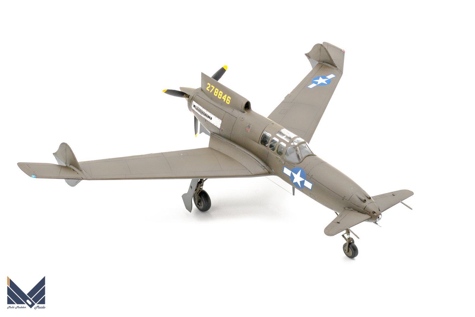 モデルズビット　1/48  アメリカ陸軍試作戦闘機　XP-55　プラモデル　完成品