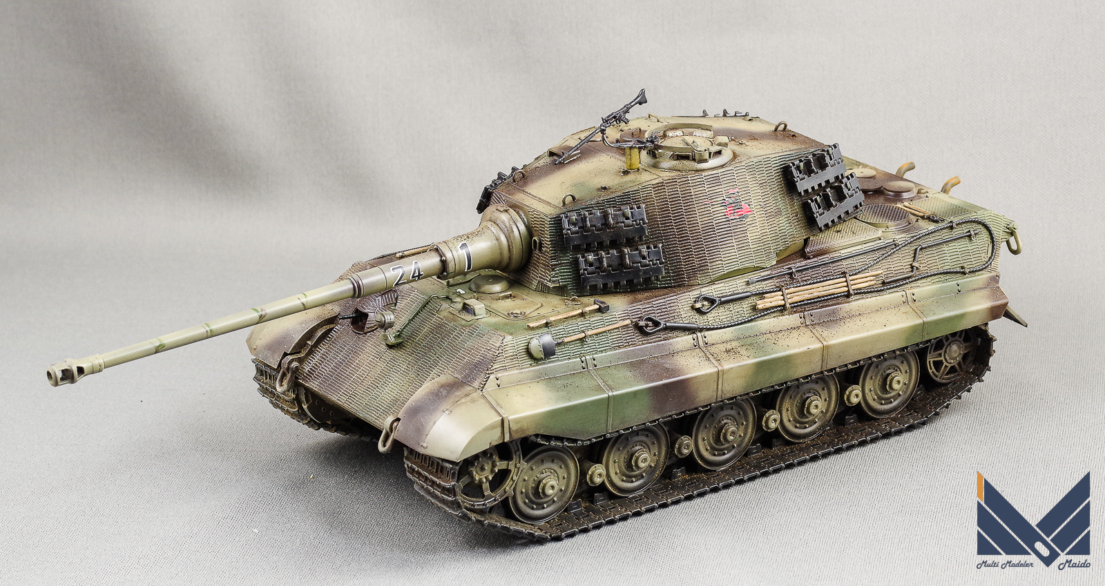 モンモデル 1/35 キングタイガー ヘンシェル砲塔 完成品 Tiger II MENG AFV模型完成品 - 模型工房M