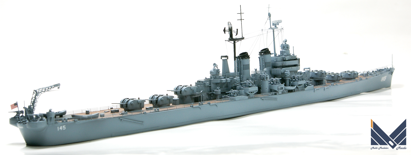 アドミラルティモデル　1/700 アメリカ海軍ウースター型軽巡洋艦　ロアノーク　レジンキット　完成品