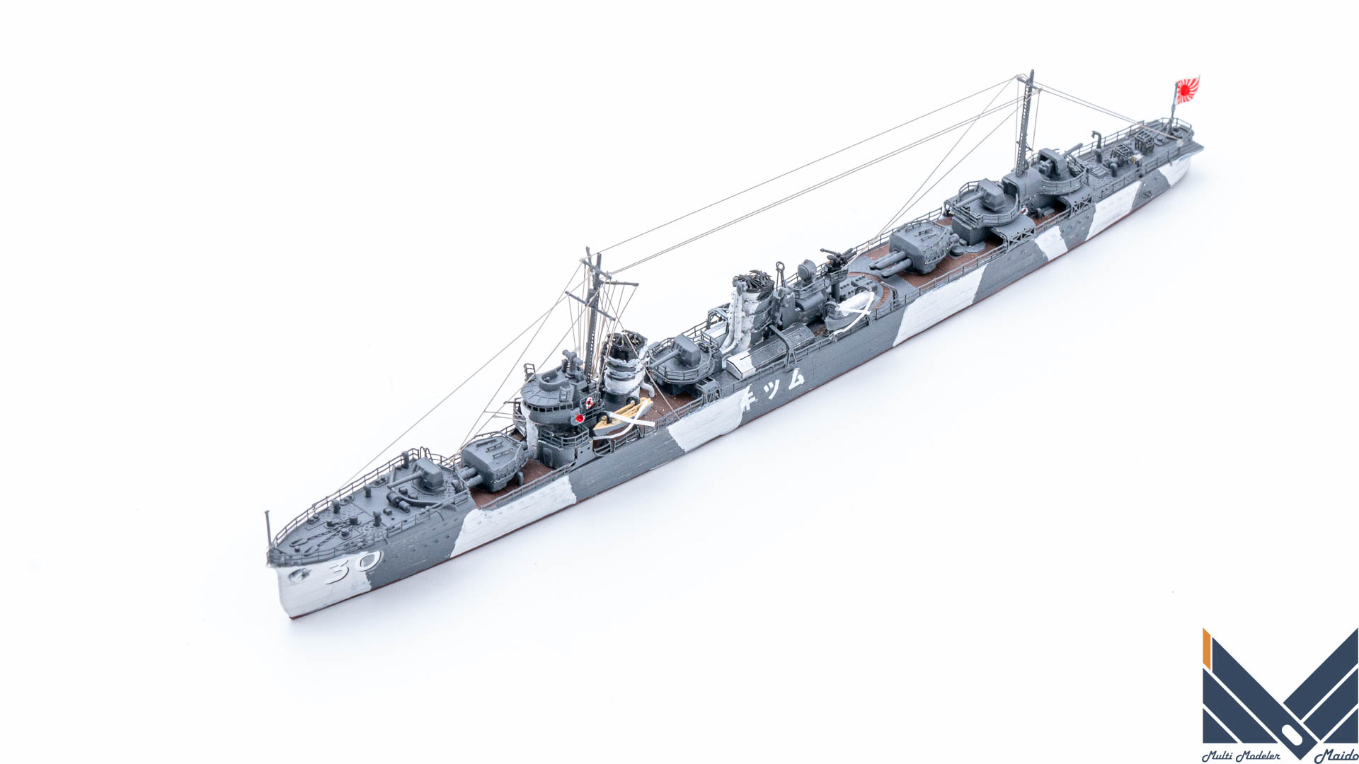 ヤマシタホビー　1/700　日本海軍睦月型駆逐艦　睦月　迷彩　プラモデル　完成品