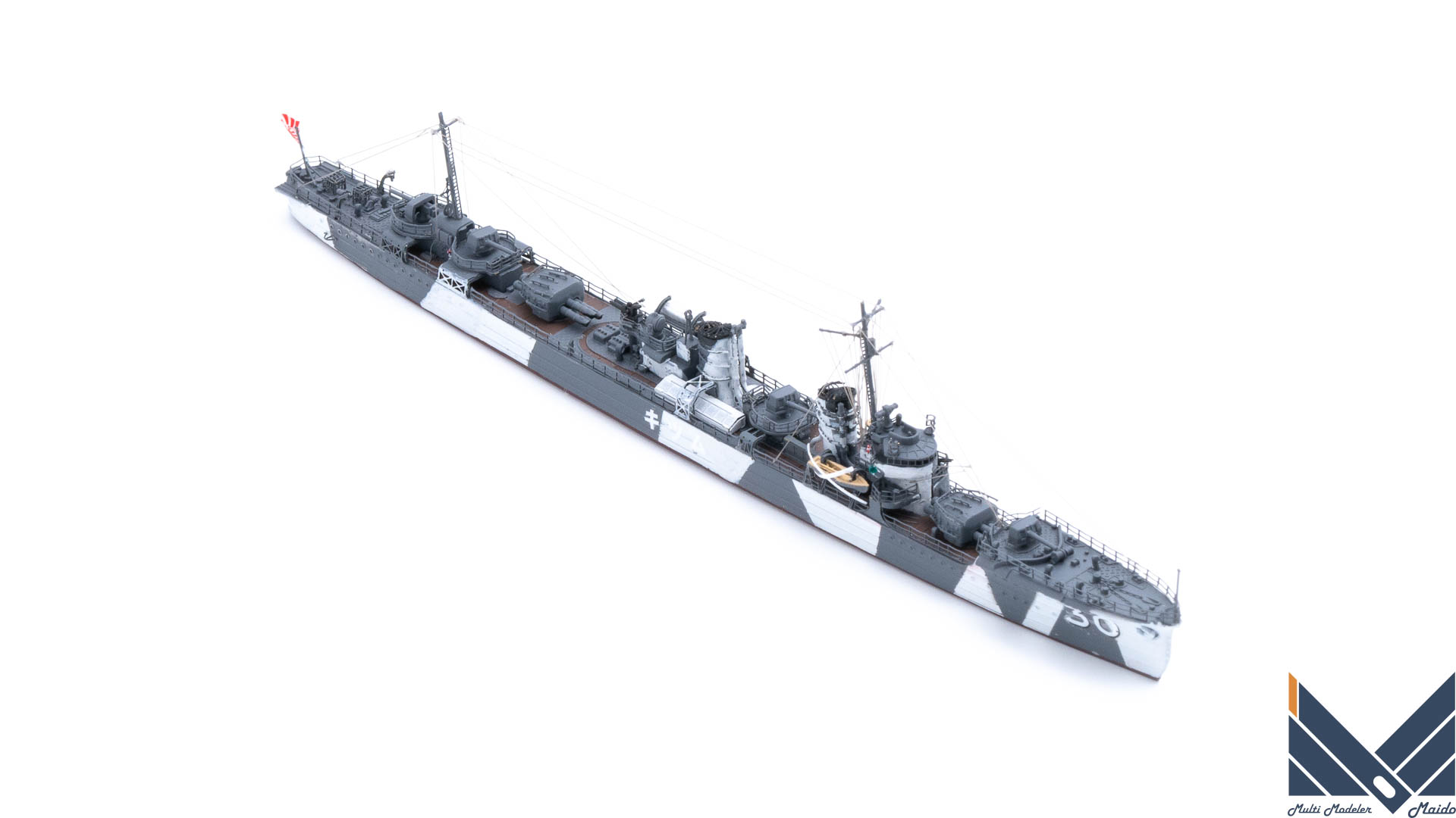 ヤマシタホビー　1/700　日本海軍睦月型駆逐艦　睦月　迷彩　プラモデル　完成品