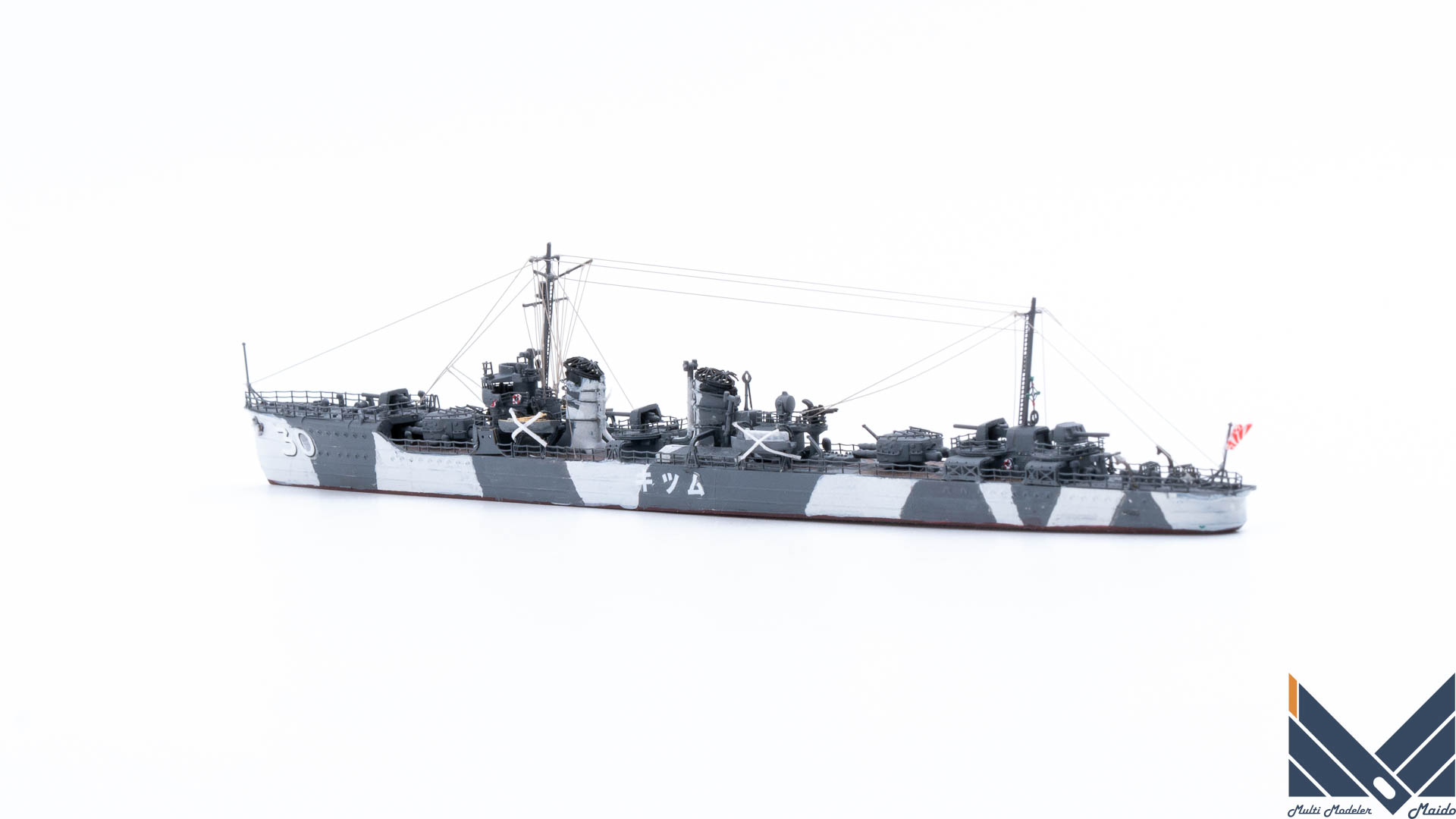 ヤマシタホビー　1/700　日本海軍睦月型駆逐艦　睦月　迷彩　プラモデル　完成品