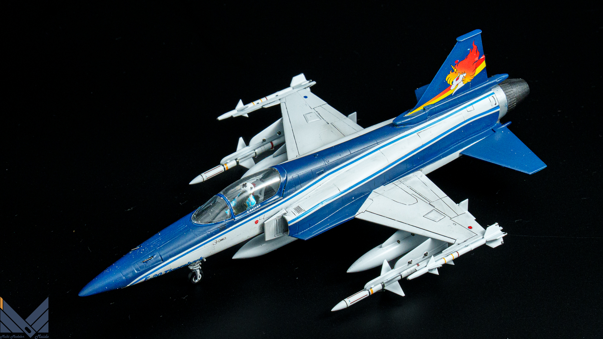 ハセガワ　1/72 Ｆ-20　タイガーシャーク　エリア88　風間真　完成品