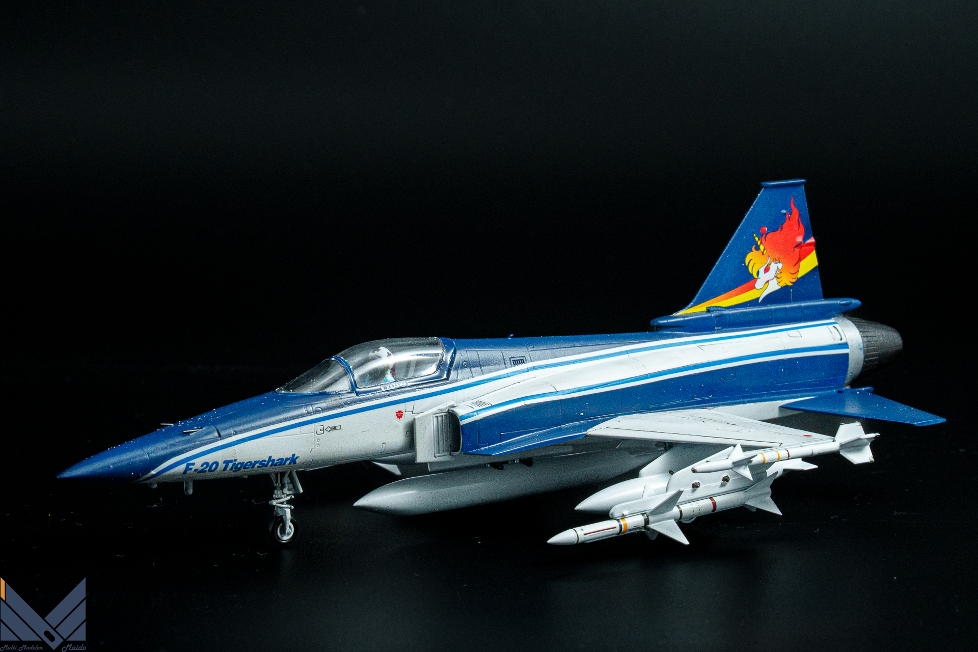 ハセガワ　1/72 Ｆ-20　タイガーシャーク　エリア88　風間真　完成品