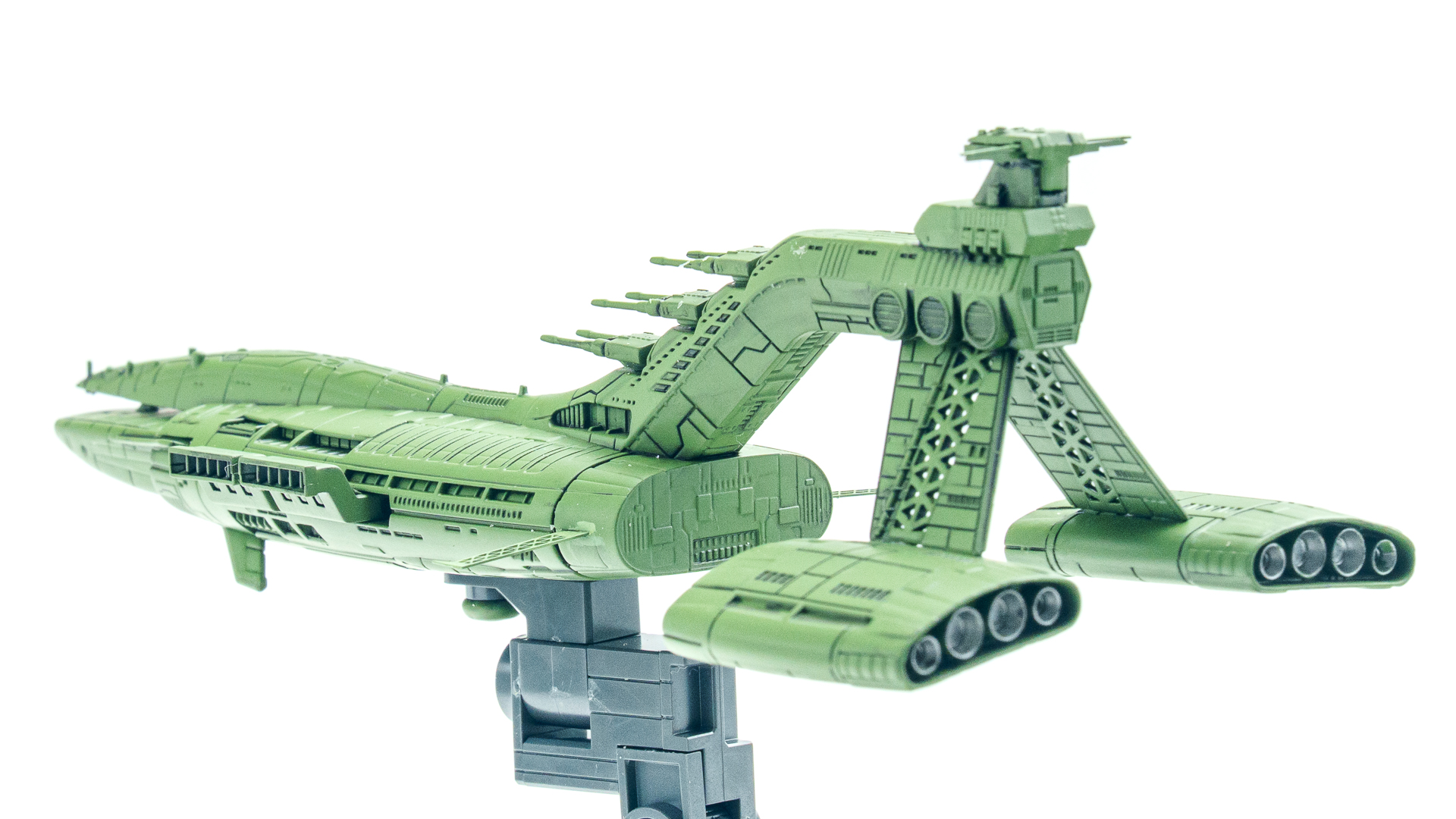 バンダイ　1/1700　EXモデル　ジオン公国軽巡洋艦　ムサイ　プラモデル　完成品